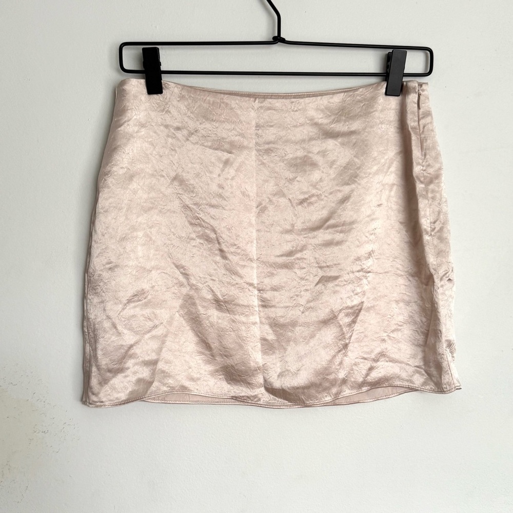 Aritzia babaton champagne slip mini skirt
